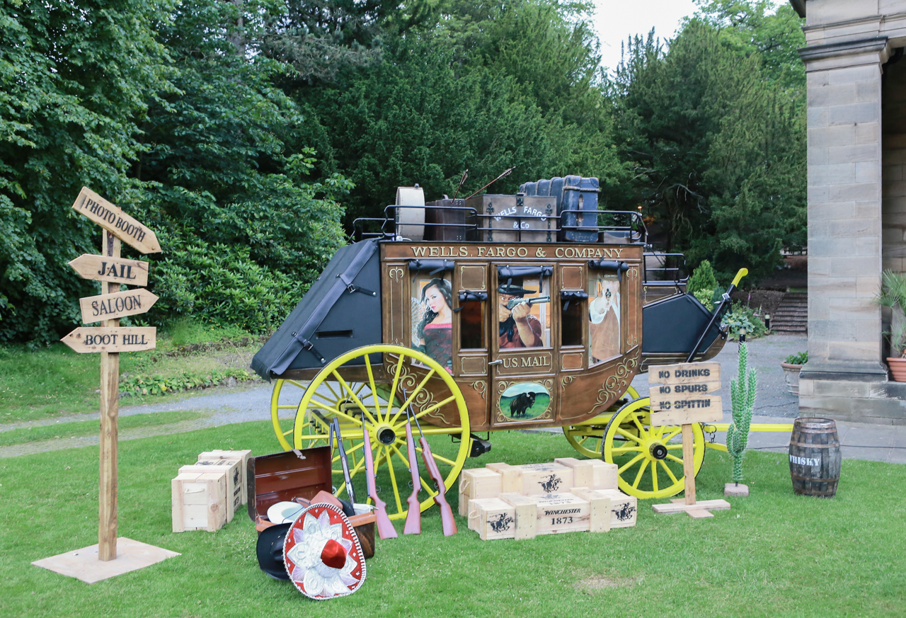 The DUKE, our Wild West stagecoach photo booth for hire.